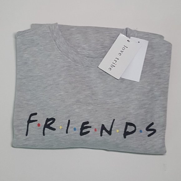 New Love Tribe Logo Friends Junior Graphic Sweashirts Gray Size L - Picture 1 of 6